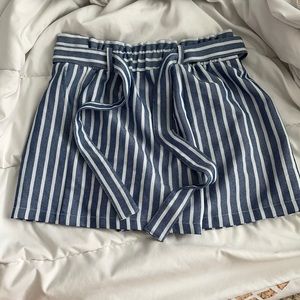 Forever 21 blue and white striped shorts